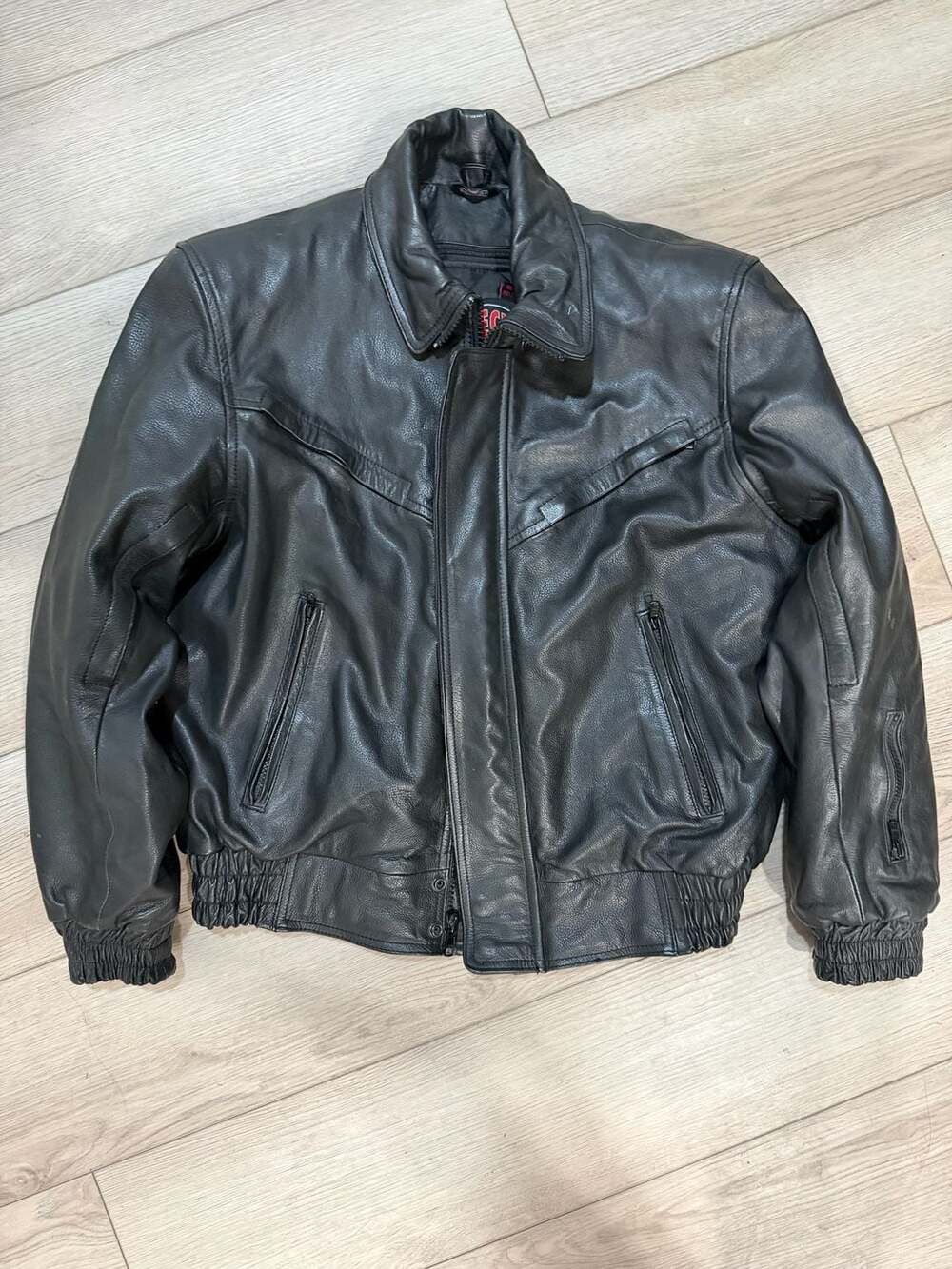 Cortech by Tour Master Men's Black Leather Motorcycle Jacket Size MD / 42